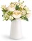 Small Artificial Flowers in Ceramic Vase Centerpieces Table Decor, Silk Flower Arrangements for Home Decor Indoor Fake Flower Bouquet